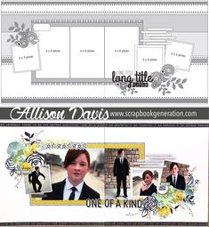 a scrapbook page with an image of a man in a suit and tie on it