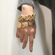 Specifications: Material : CooperLength: 6.49 + 1.96 inch / 16.5 + 5cmWeight : 51.9g / .11lbs Package Includes: 1*Personality Portrait Bracelets *Please allow 10-21 business days for the item to arrive Braclets Gold, Ancient Bracelet, Geometric Bracelet, Coin Bracelet, Woman Personality, Gold Bracelet For Women, Anniversary Jewelry, Retro Jewelry, Estilo Punk