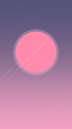 an image of a pink object in the sky with stars on it's side