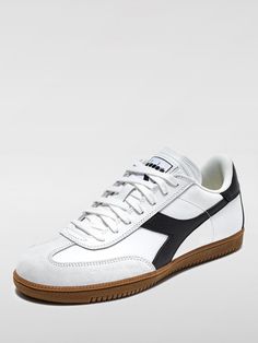 DIADORA: Sneakers woman - White 1 | Diadora sneakers 501181246 online at GIGLIO.COM Diadora Sneakers, Italian Fashion Designers, Vintage Pattern, Italian Fashion, Woman Colour, Sneakers White, Smooth Leather, Calf Skin, Womens Sneakers