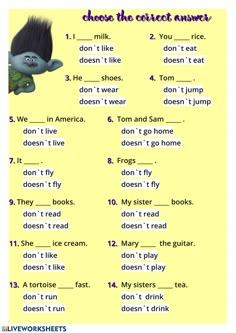 a cartoon character's words and phrases for children to use in the english language