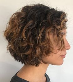 Soft Brown and Caramel Wavy Bob