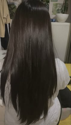 #darkhair #black #hair #dark #long #natural Brown Straight Hair, Dark Brunette Hair, Brown Hair Inspo, Hair Inspiration Long, Straight Hair Cuts, Long Dark Hair