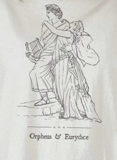 the back of a white shirt with an image of a man and woman hugging each other