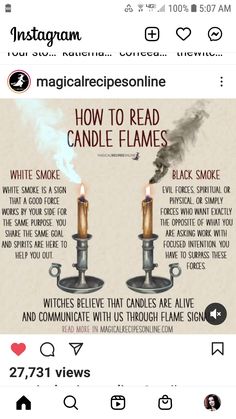 How To Read A Flame, Flame Reading Candle, How To Read Candle Flames, Candle Color Meanings Magic, Baneful Magick, Candle Magick Spells, Candle Meaning, Candle Color Meanings, Candle Magic Spells