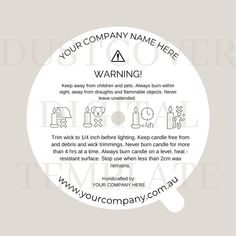 the label for your company name here warning