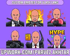 cartoon emotes for valy lang - hype, upwork com / parvez akharr