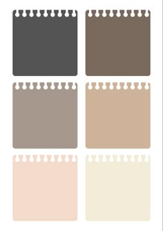 four different shades of brown, beige and white with the same color scheme on each side