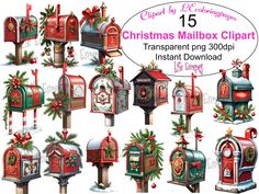 the christmas mailbox clipart is available for all types of cards and envelopes