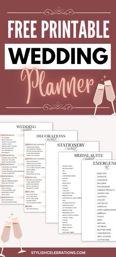 Free Wedding Planner Printable to Download Wedding Planning Guide Printable Free, Wedding Checklist Detailed Printable, Bridal Suite Checklist, Wedding Checklist Pdf, Bridal Checklist, Wedding Planner Checklist Printable, Wedding Coordinator Checklist