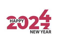 the happy new year logo with red and black numbers on it, which reads'happy new