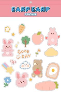 an image of stickers with animals and eggs