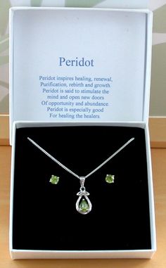 Sterling Silver Peridot Necklace & Earrings | Peridot Jewellery | UK Gemstone Stud Earrings, Gemstone Studs, Pin Jewelry, Unique Handmade Jewelry