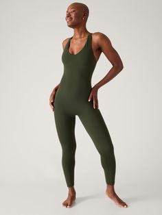 FOR: Yoga or studio practice FEEL: VITAFREE fabric with enhanced LYCRA® fiber is our lightest-feel yoga fabric for a barely there, yet fully covered sensation FAVE: Second-skin fabric stretches to your body and maintains its shape Internal shelf bra with removable pads for support and coverage Fitted next to the body One piece long romper Inseam: Regular: 22" Petite: 20" Tall: 25". Light Blue Romper, Greyish Green, Black Sleeveless Jumpsuit, 2024 Wishlist, Long Romper, Dark Wear, Sleeveless Rompers, Athleta Pants