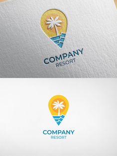 a logo for a resort with palm trees