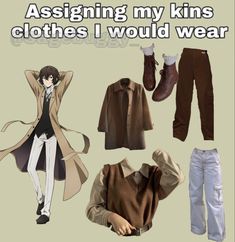 Dazai Casual Clothes, Zhongli Inspired Outfits, Bungou Stray Dogs Inspired Outfits, Bungo Stray Dogs Inspired Outfits, Dazai Inspired Outfit, Anime Character Inspired Outfits, Outfits Inspired By Anime Characters, Anime Inspired Outfits Aesthetic