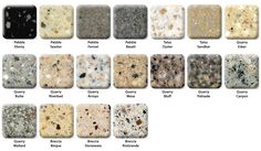 the different types of granites that are available in various colors and sizes, including black, white, gray, red, blue, green