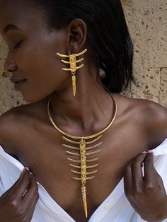 Wamunyu Earrings – Industrie Africa How To Style Earrings, Sculptural Bracelet, Sculptural Earrings, Afro Jewelry, African Luxury, Afrocentric Jewelry, Andrea Iyamah, Dope Jewelry Accessories, African Accessories