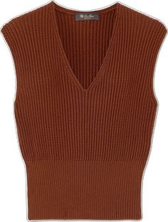 Fitted Merino Wool V-neck Top, Fitted Wool Knitted Top, Fine Knit Brown Wool Tops, Brown Wool Knitted Tops, Spring Wool Ribbed Tops, Spring Ribbed Wool Tops, Knitted Wool V-neck Tops, V-neck Wool Knitted Tops, Wool Knitted V-neck Top