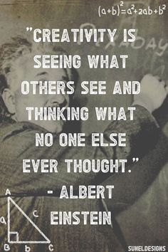 A beautiful Albert Einstein quote about creativity "Creativity is seeing what others see and thinking what no one else ever thought. Wallpaper For Creative People, Creative Genius Quotes, Albert Einstein Quotes Technology, Einstein Quotes Education, Quotes From Albert Einstein, Quotes Einstein, Motivation Quotes For Life, Quotes Albert Einstein, Physics Quotes