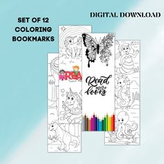 the digital coloring bookmarks are available for purchase