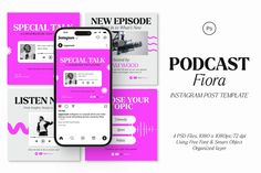 Podcast Fiora Instagram Post Template, Social Media ft. sagesmask & post - Envato