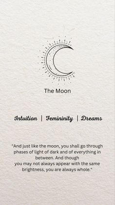 the moon is shown in black and white with an inscription below it that reads,