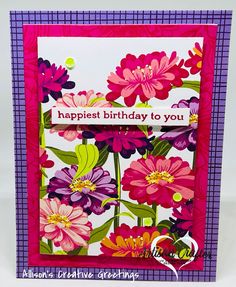 a birthday card with flowers on it