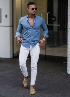 Outfit Jeans Blancos Hombre, Herren Style, Black Men Fashion Casual, Mens Casual Outfits Summer, Chique Outfits, Mens Formal Wear