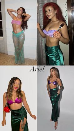 Ariel Little mermaid Ariel Princess Costume College, Arial Halloween Costumes, Ariel Costume Black Women, Ariel Little Mermaid Costume, Ariel Princess Costume, Ariel Adult Costume, Ariel Costume Aesthetic, Black Ariel Costume