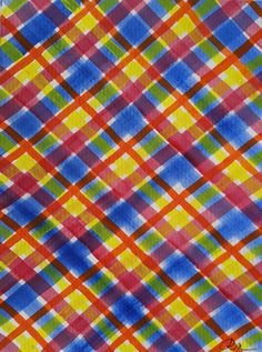 an image of a colorful plaid pattern that looks like it is going to be painted