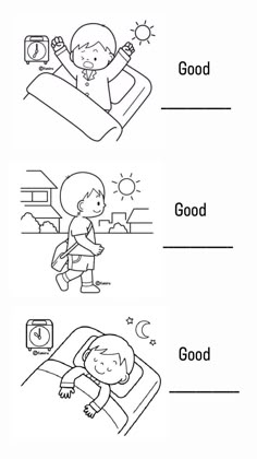 the worksheet for children to learn how to read and understand bedtime words