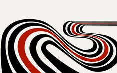 an abstract black and red swirl design on a white background with the letter s in it's center