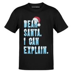 Funny Christmas Santa Naughty Nice Holiday Short Sleeve Crew Neck T-Shirt Size: L.  Color: Multicolor.  Gender: unisex.  Age Group: kids. Funny Black Christmas T-shirt, Black Christmas Tops With Text Print, Black Tops With Text Print For Christmas, Black Text Print Top For Christmas, Holiday Black T-shirt With Letter Print, Fun Letter Print T-shirt For Holiday, Black Graphic Print T-shirt For Holiday, Funny Graphic Print T-shirt For Holidays, Nice Holiday