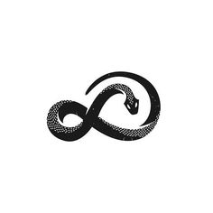 a black and white image of an infinite snake