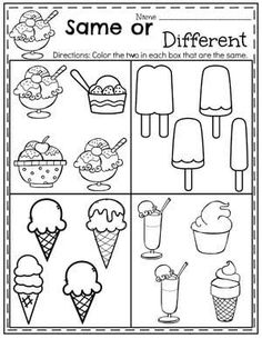 an ice cream themed worksheet for children to learn how to make different kinds of ice cream