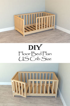 the diy floor bed plan is easy to build and can be used as a crib