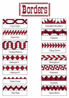 the borders pattern is shown in red and white