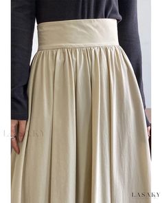 Lasaky - Exquisite High-Waisted A-Line Pleated Midi Skirt with Elegantly Flared Hem Umbrella Skirt, Skirt Skirt, Color Fabric, Pleated Midi Skirt, Ruffle Skirt, Pocket Dress, Types Of Skirts, A Line Skirt, Coat Dress