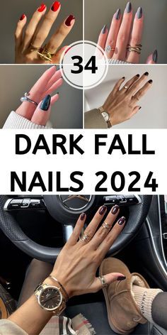 Nail Color For Autumn, Cute Fall Matte Nails, Fall 2024 Nails Almond, Fall Almond Shape Nail Ideas, Nail Designs Fall Gel Square, Almond Nails Fall 2024, Matte Square Acrylic Nails, Dip Nails Fall Colors, Dark Square Acrylic Nails