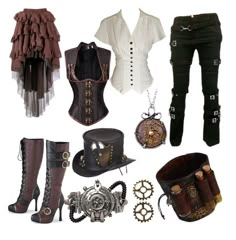 "Steampunk" by cduff4-29-94 ❤ liked on Polyvore featuring Overland Sheepskin Co., women's clothing, women, female, woman, misses and juniors Steampunk Pilot Woman, Steampunk Woman Costume, Women's Steampunk Costume, Steampunk Suits For Women, Steampunk Outfits Aesthetic, Steampunk Cosplay Ideas, Steampunk Outfits Women Modern, Steampunk Halloween Costumes Diy, Steampunk Fashion Women Victorian