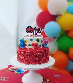 a birthday cake sitting on top of a table