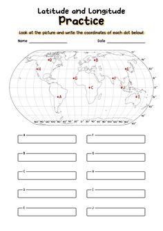 the world map worksheet for kids to learn how to read and draw it