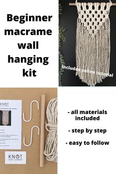 macrame kit for beginners with instructions to make macrame wall hangings