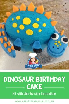 a dinosaur birthday cake with the words dinosaur birthday cake