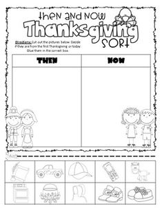 a worksheet for teaching children about thanksgiving