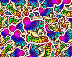 an assortment of stickers that are all different colors