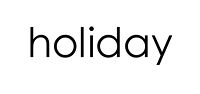 the word holiday written in black on a white background