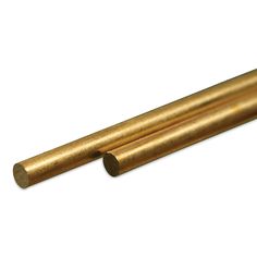 two brass tubes on a white background