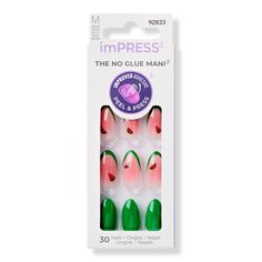 imPRESS Design Press-On Nails - IMPRESS NAILS STAY SALTYFeaturesThe NO GLUE instant mani that is safe on natural nailsThe EASIEST manicure with pre-applied adhesive - just peel, press & goNEW & IMPROVED adhesive for up to 7-day superior holdIncludes30 NailsPrep PadInstructions Sheet1 Manicure Stick1 Mini File - imPRESS Design Press-On Nails Matching Mani Pedi, Watermelon Design, Stay Salty, Clear Nails, Clean Nails, Vacation Mode